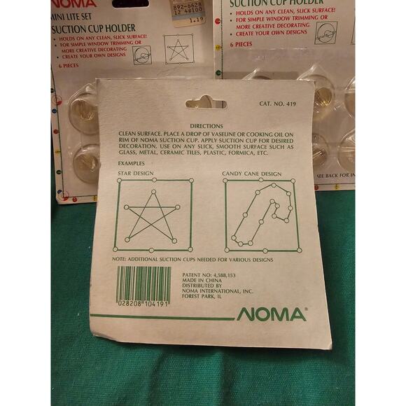 Vintage Christmas Noma 12 Outdoor Metal Clips & 3 Pack of Suction Cup for Lights - Picture 3 of 5